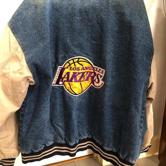 Vintage LosAngelesLakers Jean jacket XL men unisex - Picture 4 of 5